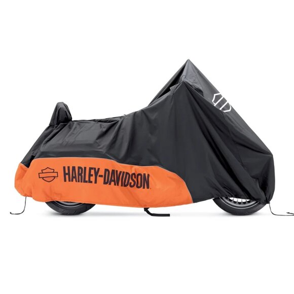 Harley-Davidson black & orange LOGO Heavy-duty Indoor/Outdoor Motorcycle Cover - Picture 4 of 4